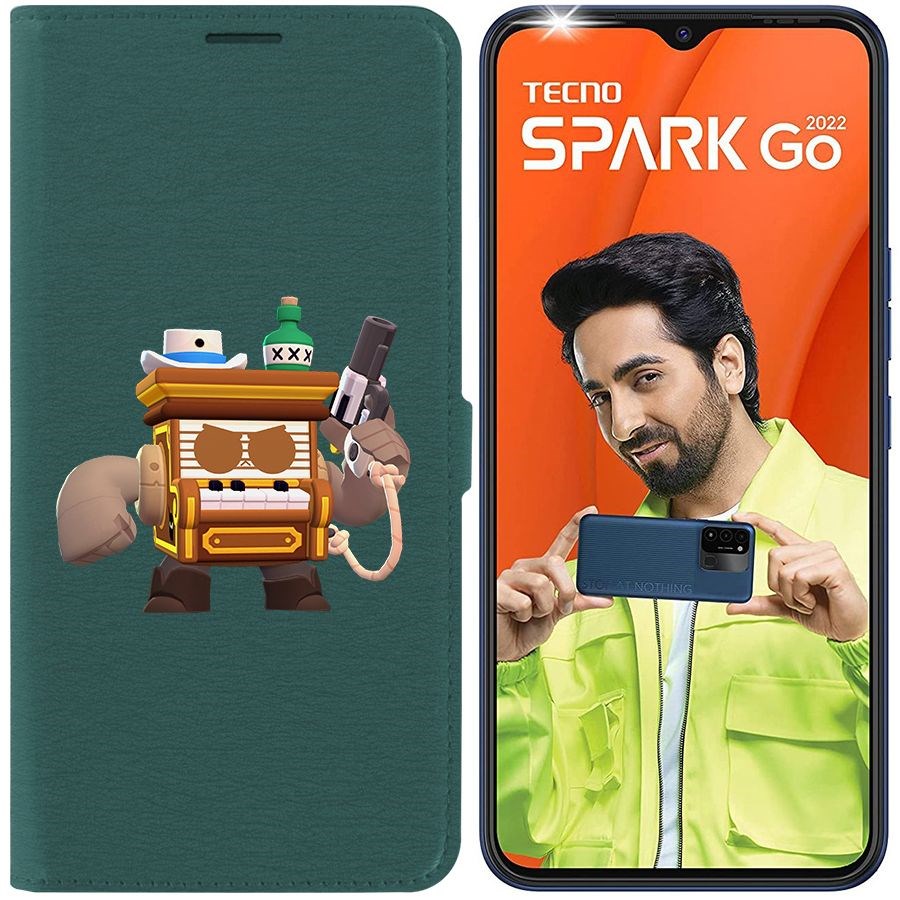 

Чехол-книжка Eco Book для Tecno Spark Go 2022 Brawl Stars-8-БИТ из салуна