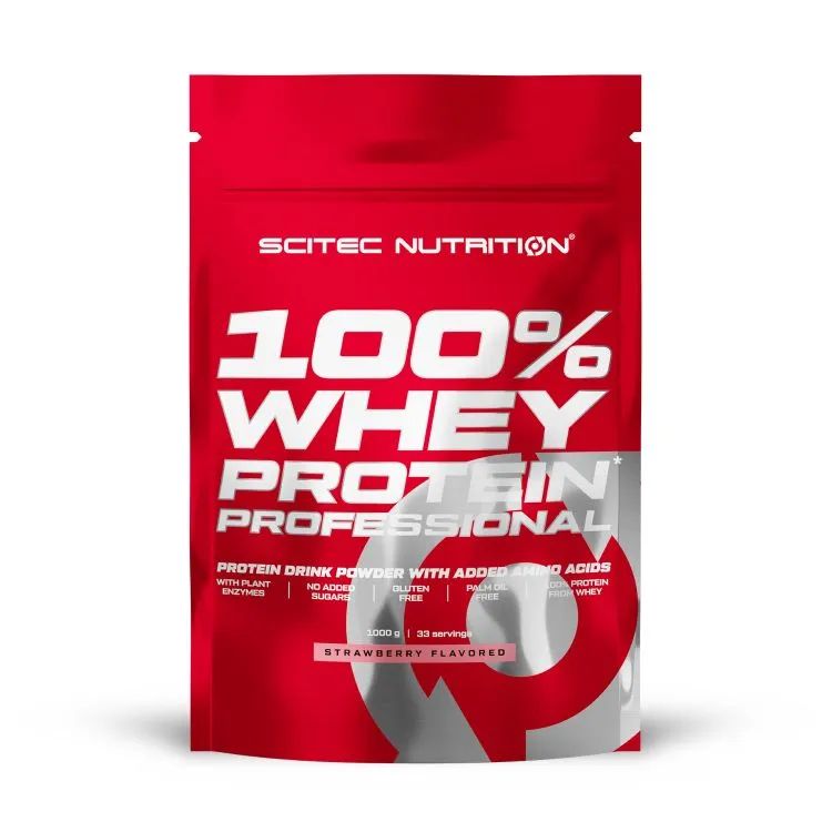 Протеин Scitec Nutrition Whey Protein Professional клубника-белый шоколад, 1 кг