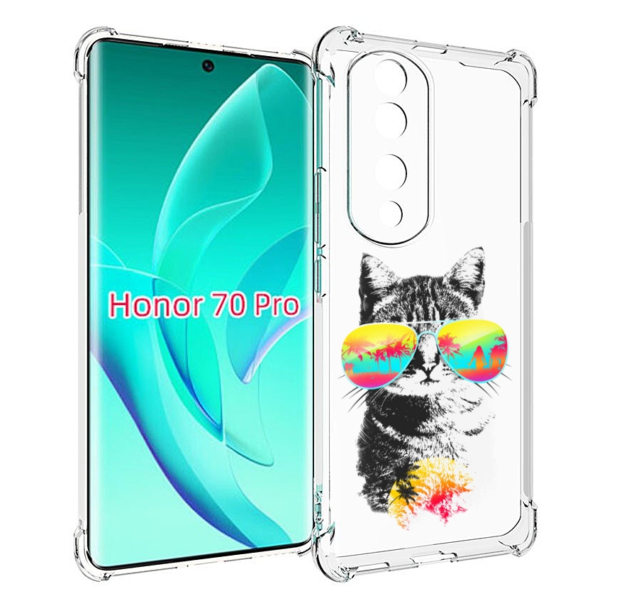 

Чехол MyPads крутой кот для Honor 70 Pro / 70 Pro Plus, Прозрачный, Tocco