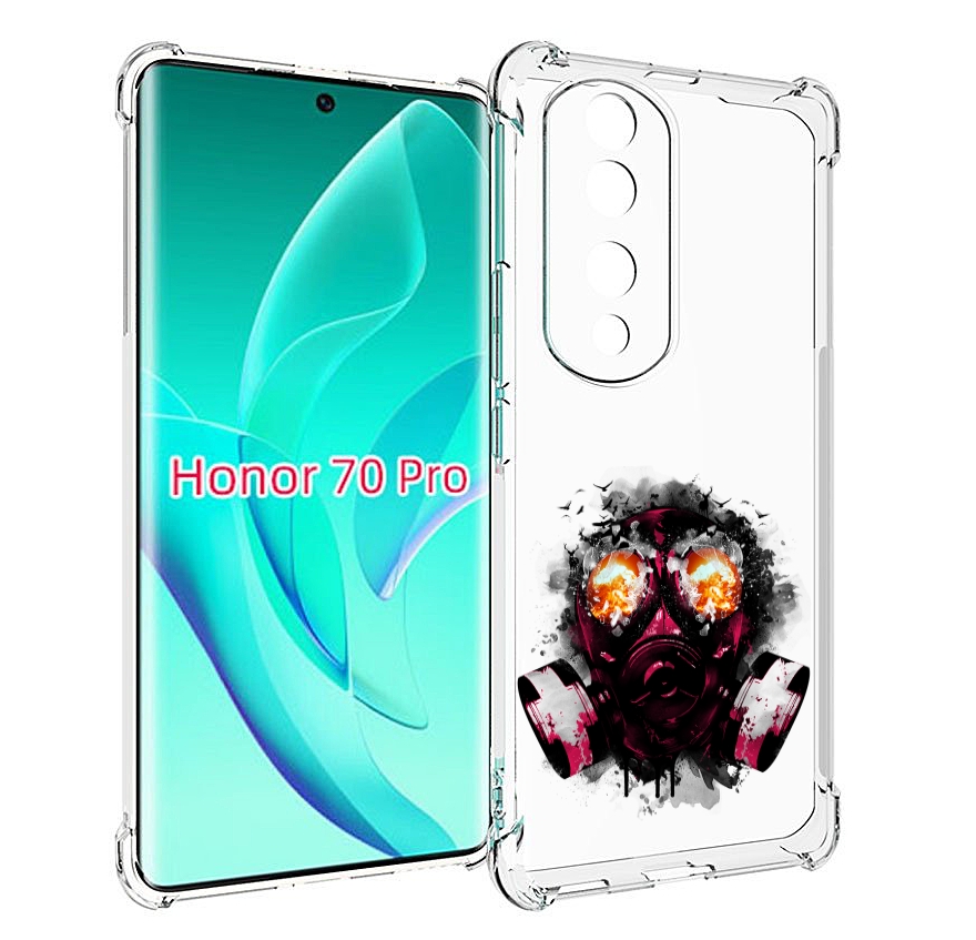 

Чехол MyPads красный противогаз для Honor 70 Pro / 70 Pro Plus, Прозрачный, Tocco