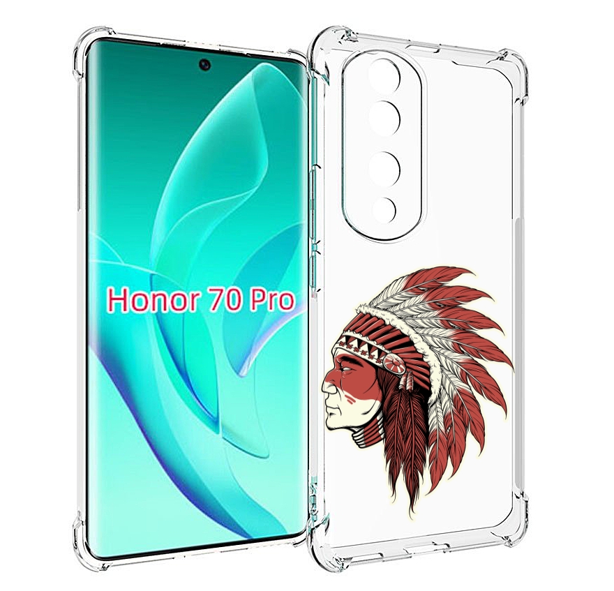 

Чехол MyPads красный индеец для Honor 70 Pro / 70 Pro Plus, Прозрачный, Tocco
