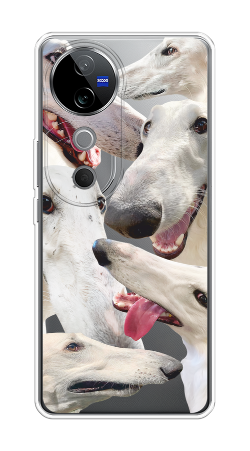 

Чехол на Vivo V40 "Собака с длинным носом", Белый;бежевый;розовый, 2611450-1
