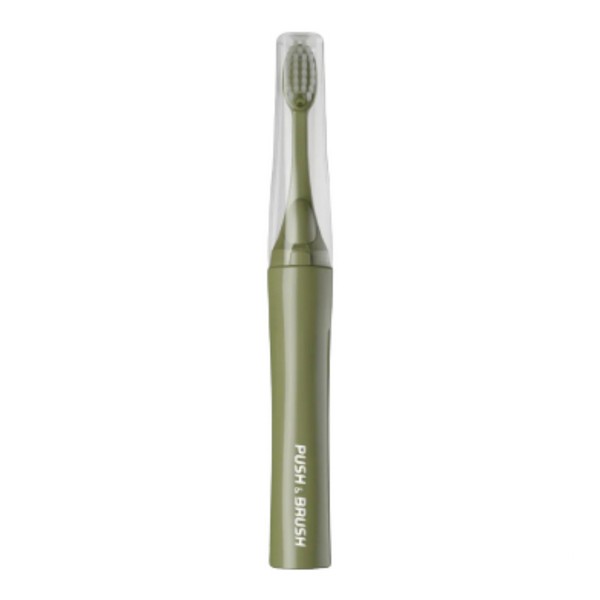 

Зубная щетка 2 в 1 PUSH BRUSH Olive паста+щетка