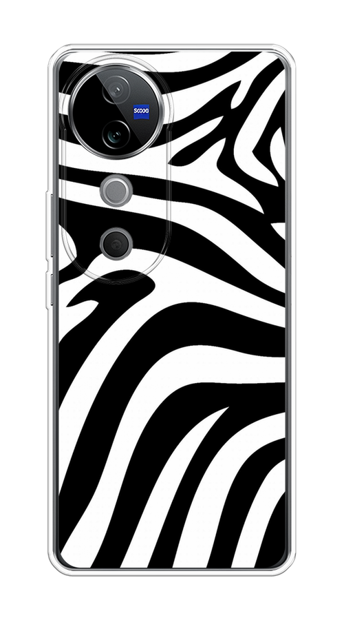 

Чехол на Vivo V40 "Полоски зебры", Черный;белый;бежевый, 2611450-1