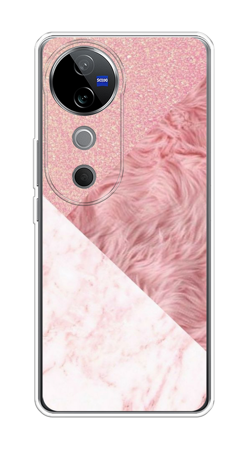 

Чехол на Vivo V40 "Текстурные треугольники", Розовый;белый, 2611450-1