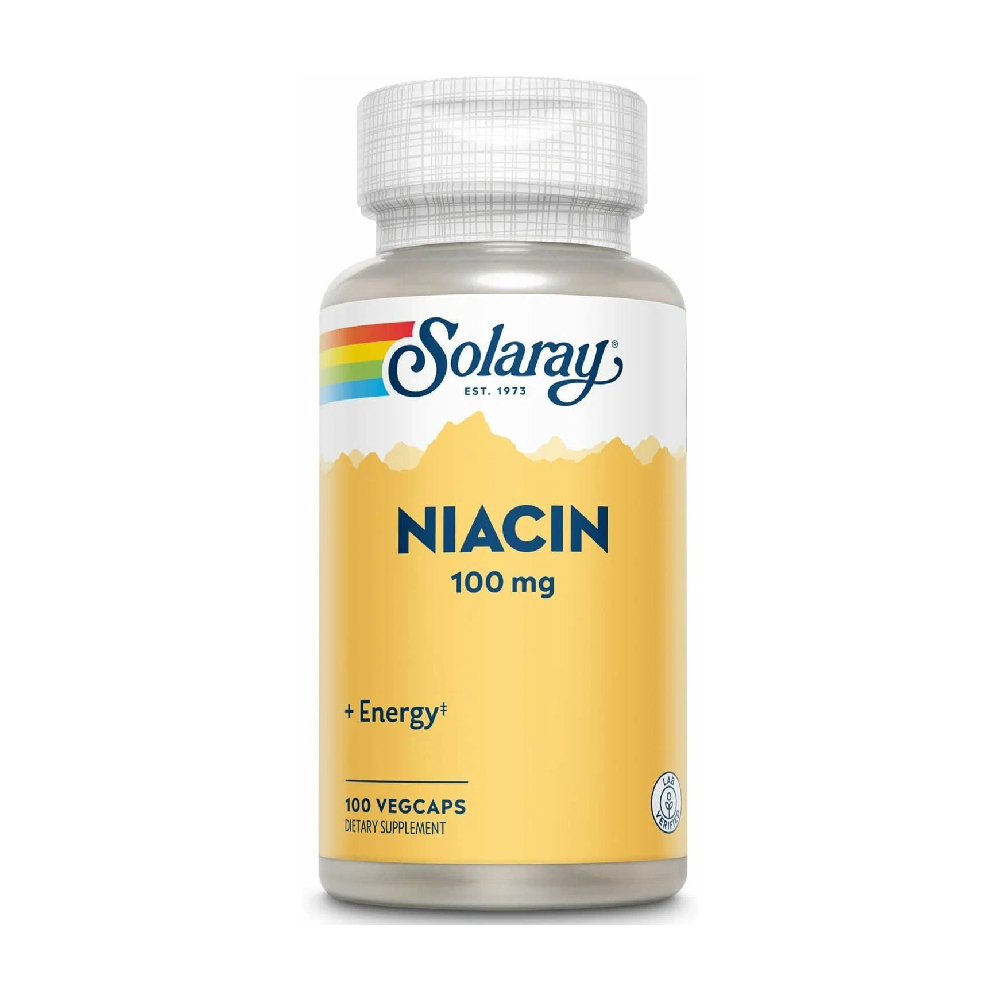 Купить Niacin, 100ct 100mg, Пищевая добавка Solaray Niacin 100mg 100 капсул