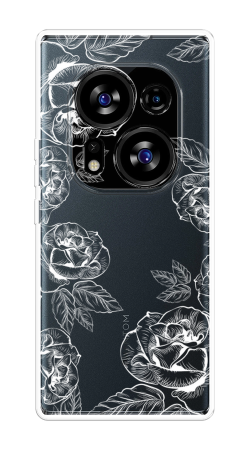 

Чехол на Tecno Phantom X2/X2 Pro "Розы графика", Черный;серый, 303250-2