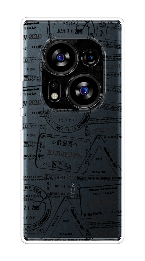 

Чехол на Tecno Phantom X2/X2 Pro "Visa stamps 2", Белый;черный;серый, 303250-2