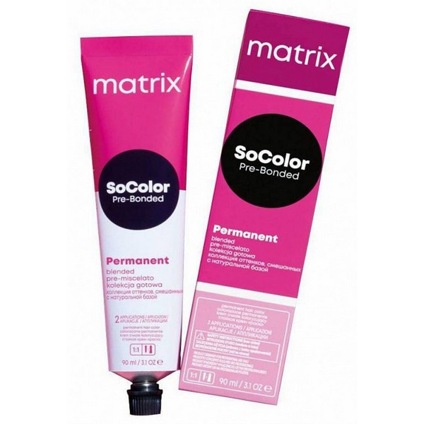 фото Краска для волос matrix coloring hair socolor pre-bonded 1а, 1.1 перманентная с бондером