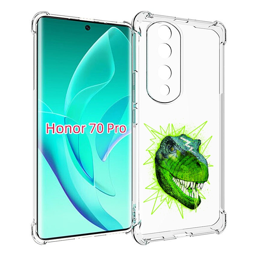 

Чехол MyPads зеленый динозавр для Honor 70 Pro / 70 Pro Plus, Прозрачный, Tocco
