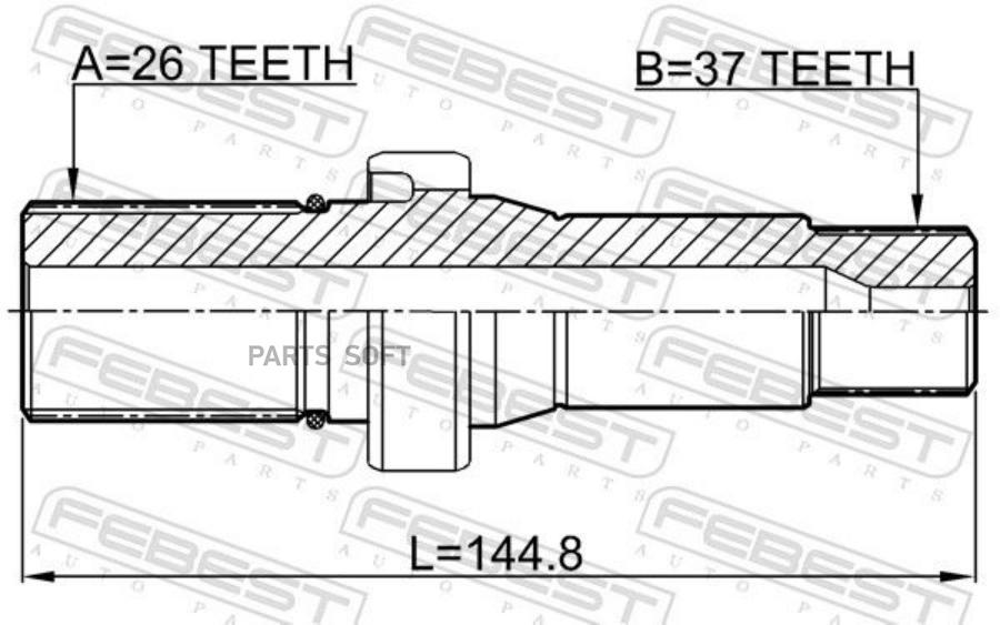 

FEBEST ПОЛУОСЬ ПРАВАЯ 37X144.8X26