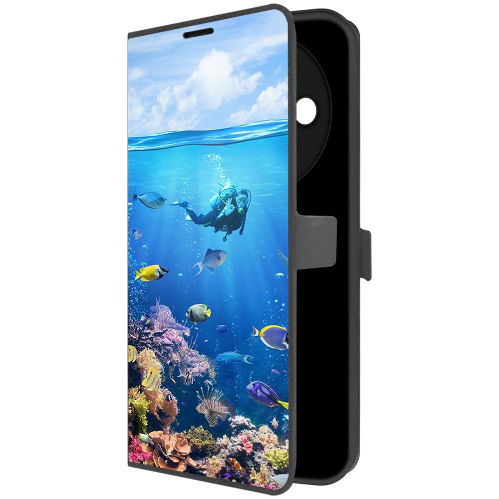 

Чехол-книжка Krutoff Eco Book для Xiaomi Redmi A3 Австралия, Большой Барьерный Риф, Черный