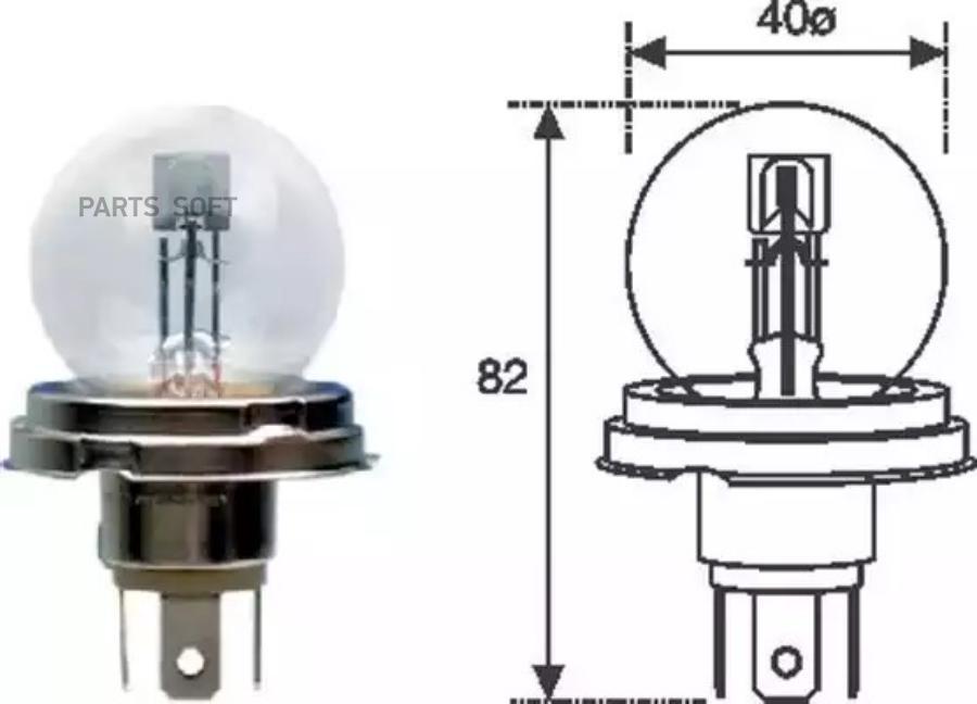 Лампа накаливания R2 12V