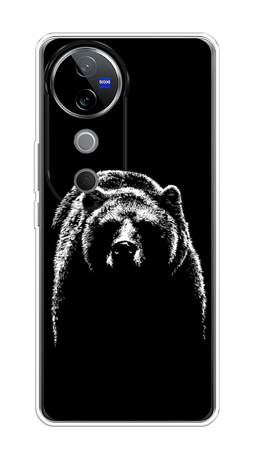 

Чехол на Vivo V40 "Медведь в ночи", Белый;черный, 2611450-1