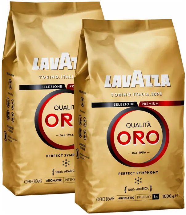 

Кофе в зернах Lavazza Qualita Oro, арабика, 1 кг -2 шт