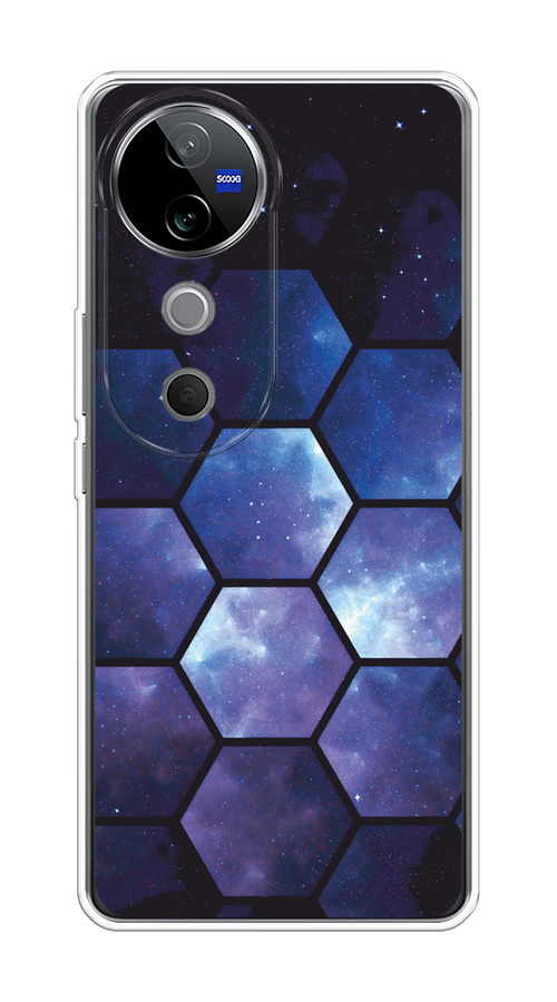

Чехол на Vivo V40 "Соты космос", Черный;фиолетовый, 2611450-1