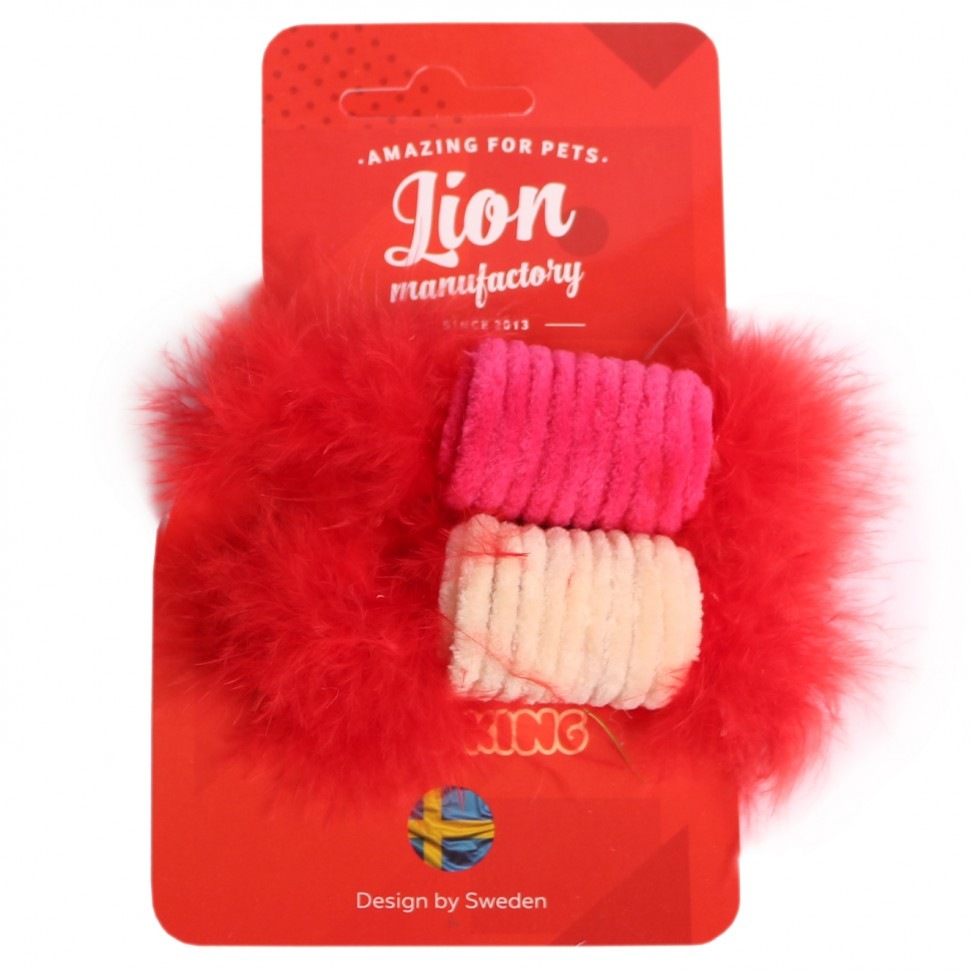 

Дразнилка для кошек Lion Ролл с перьями искусственный мех, в ассортименте, 4.2 см, 2 шт, Ролл с перьями