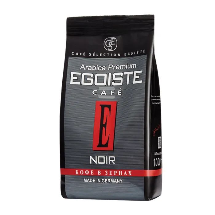 Кофе в зернах EGOISTE Noir, натуральный, 1000 г, 100% арабика, вакуумная упаковка