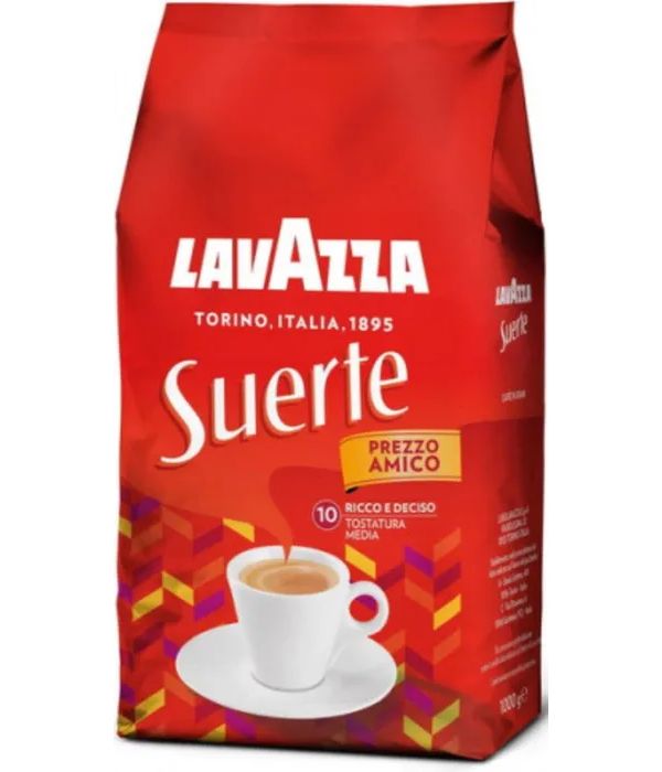 

Кофе в зернах ЛАВАЦЦА Суерте 1 кг., Lavazza Suerte, импорт, среднеобжаренный, робуста