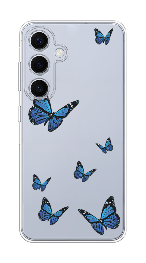 

Чехол на Samsung Galaxy S24 FE 5G "Blue butterflies", Синий;черный, 2109950-1