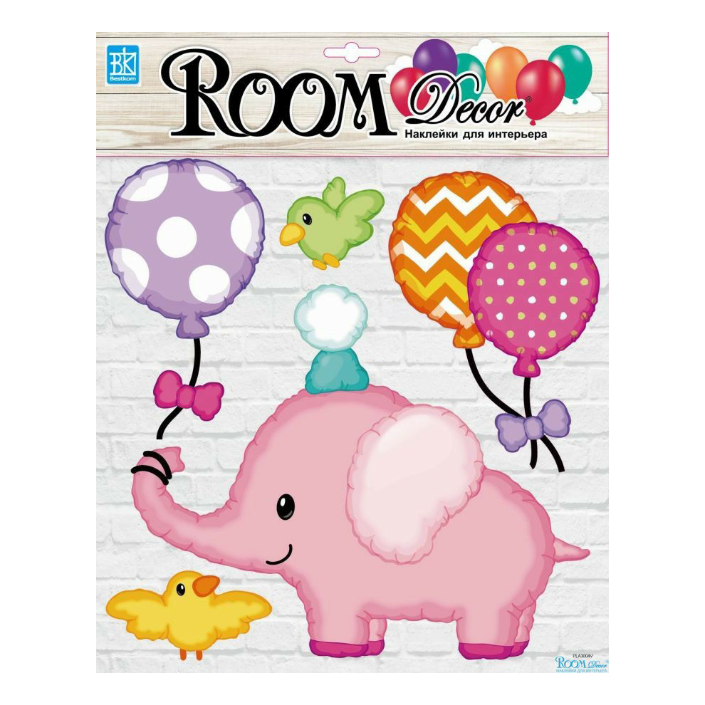 

Наклейки Room Decor Розовый слоненок 5 шт