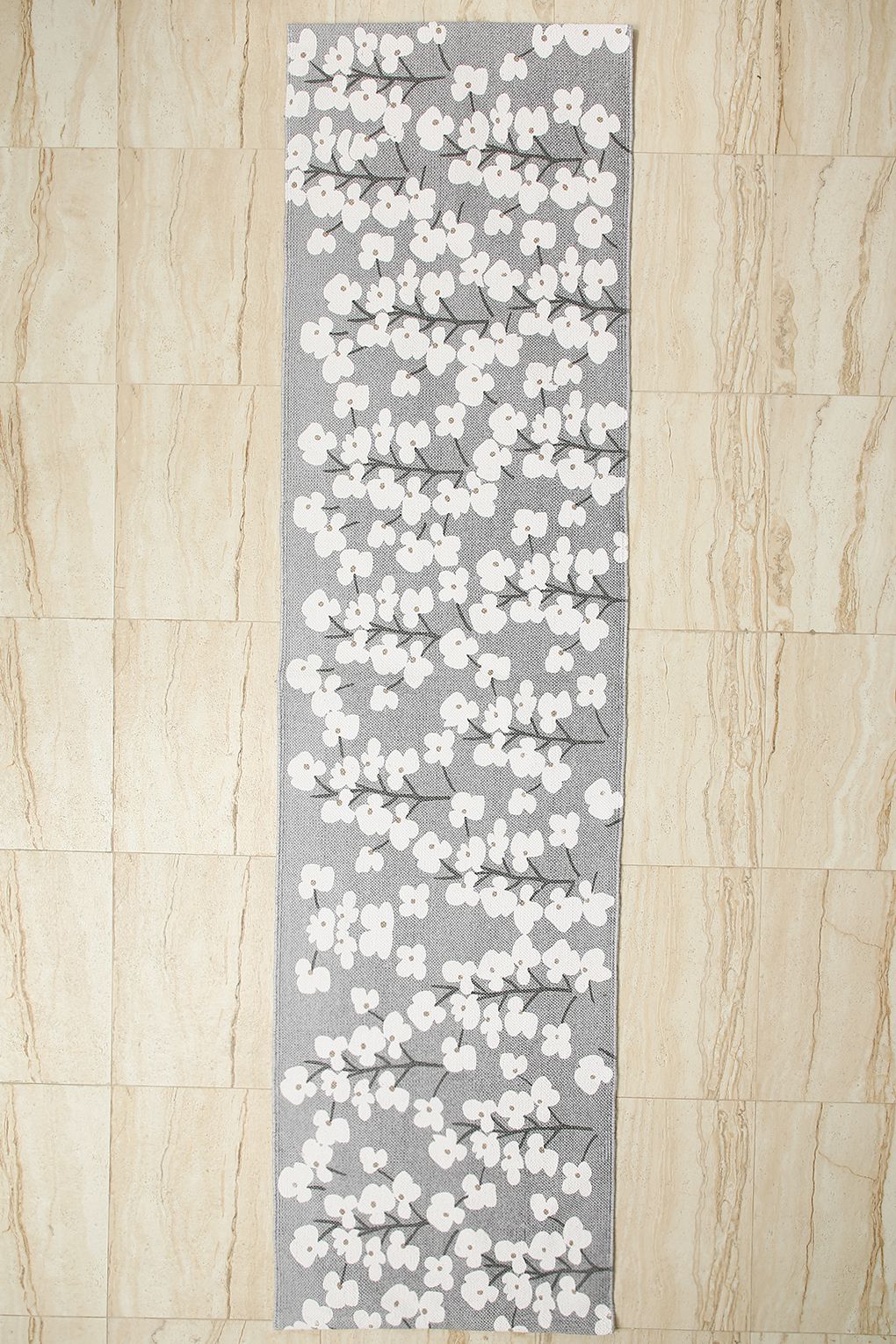 Коврик COINCASA Artistic Flower 220x60 см серый
