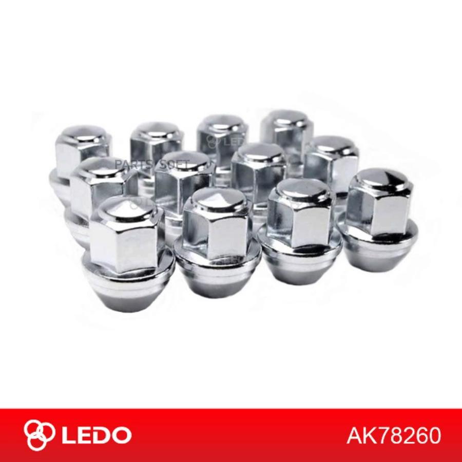 LEDO AK78260 Гайка колеса M1215 ключ 19 хром закрытая 20шт 289₽