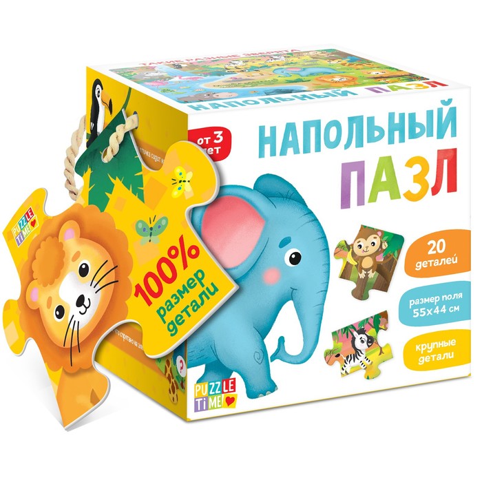 

Puzzle Time "Такие разные зверята" 20 деталей