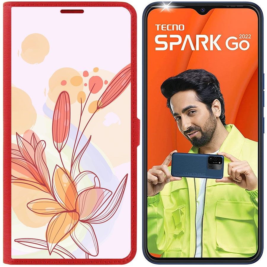 

Чехол-книжка Eco Book для Tecno Spark Go 2022 Фантазия, Красный