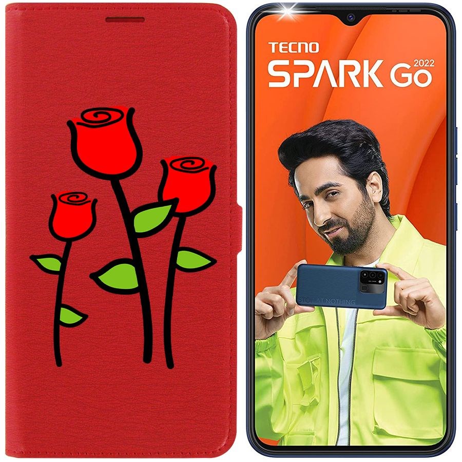 

Чехол-книжка Eco Book для Tecno Spark Go 2022 Розочки