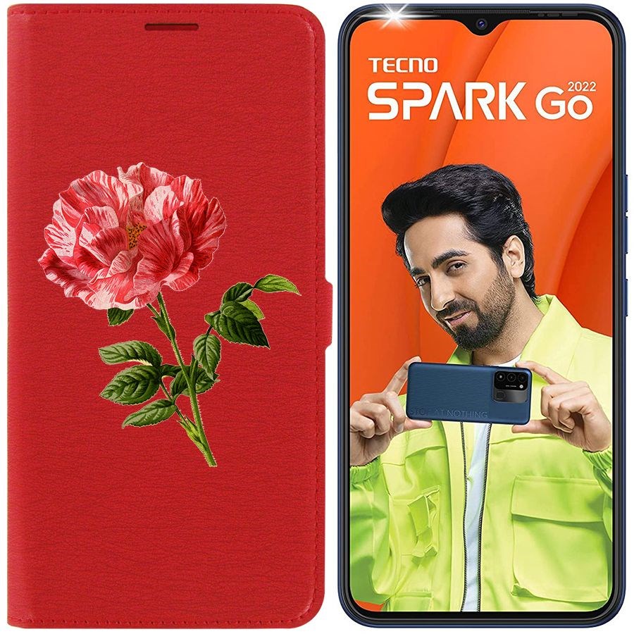 Чехол-книжка Eco Book для Tecno Spark Go 2022 Рисованная роза