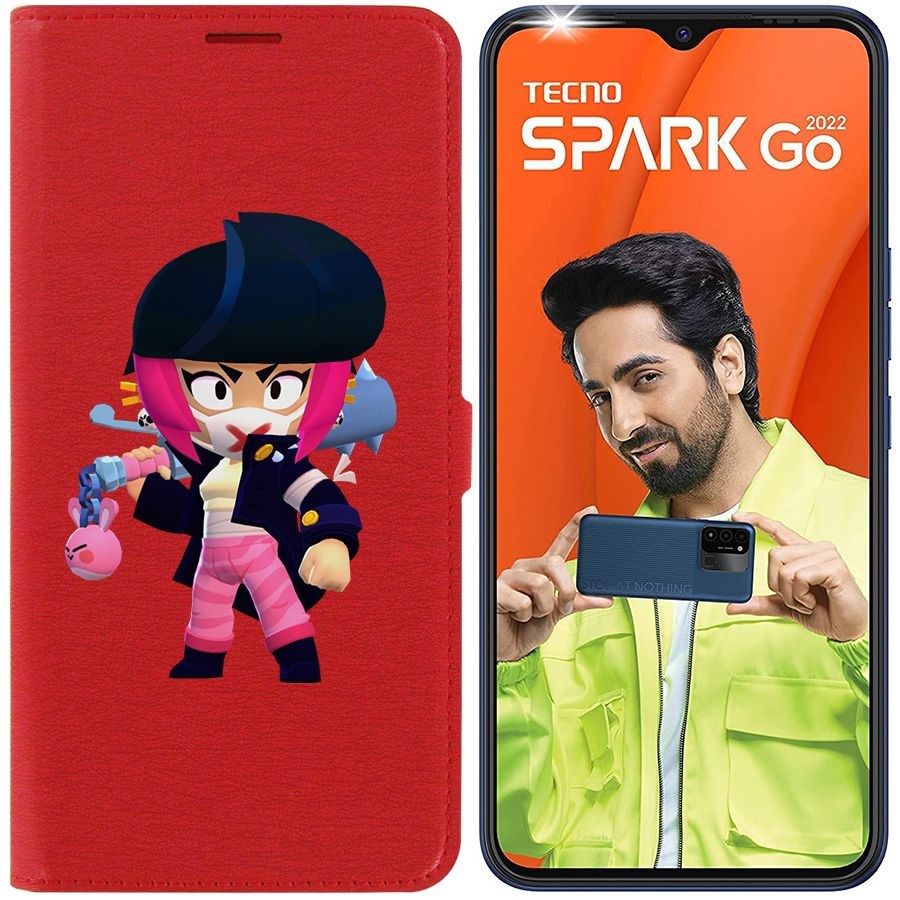 

Чехол-книжка Eco Book для Tecno Spark Go 2022 Brawl Stars-Ужасная Биби