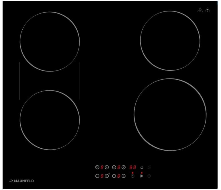 фото Встраиваемая варочная панель электрическая maunfeld cvce594bdbk