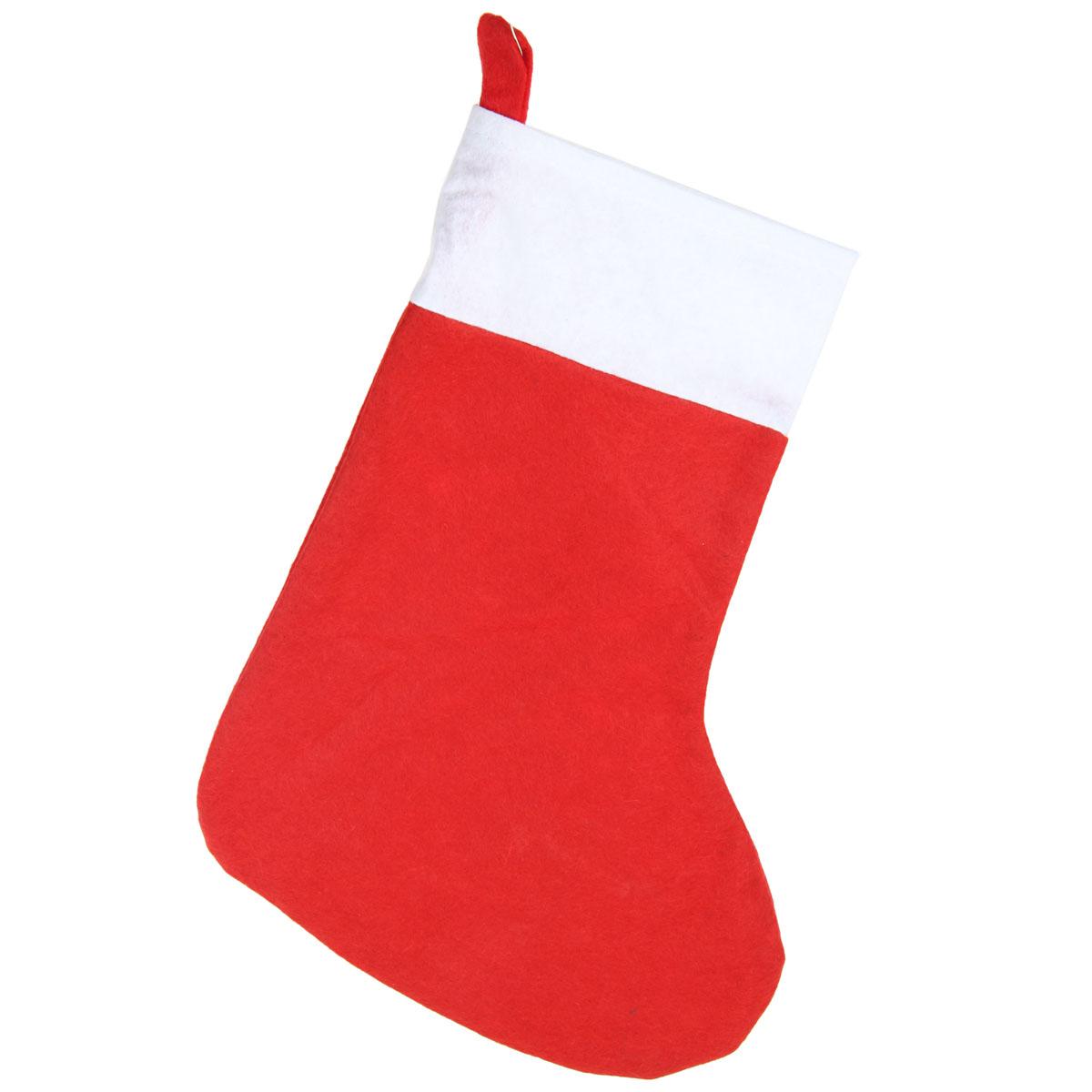 фото Подвесное украшение новогоднее веселый хоровод рождественский носок красное 40 см