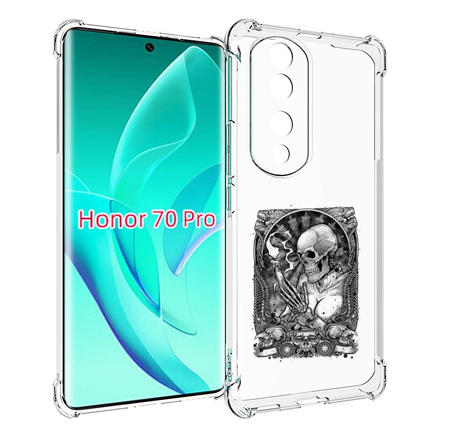 

Чехол MyPads девушка скелет для Honor 70 Pro / 70 Pro Plus, Прозрачный, Tocco