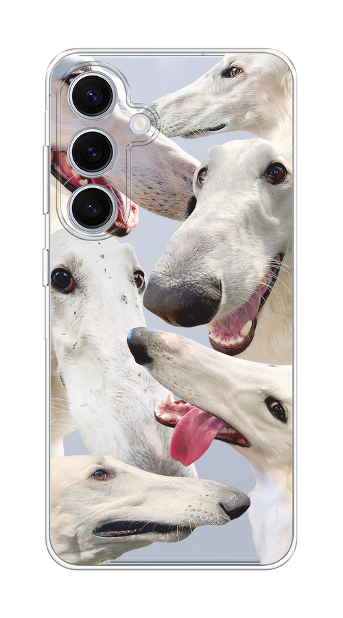 

Чехол на Samsung Galaxy S24 FE 5G "Собака с длинным носом", Белый;бежевый;розовый, 2109950-1