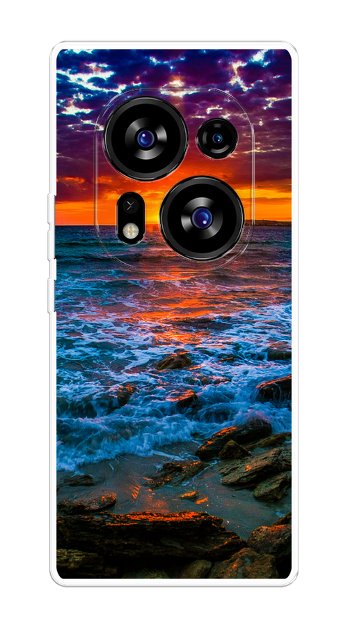 

Чехол на Tecno Phantom X2/X2 Pro "Закат 1", Оранжевый;синий, 303250-2