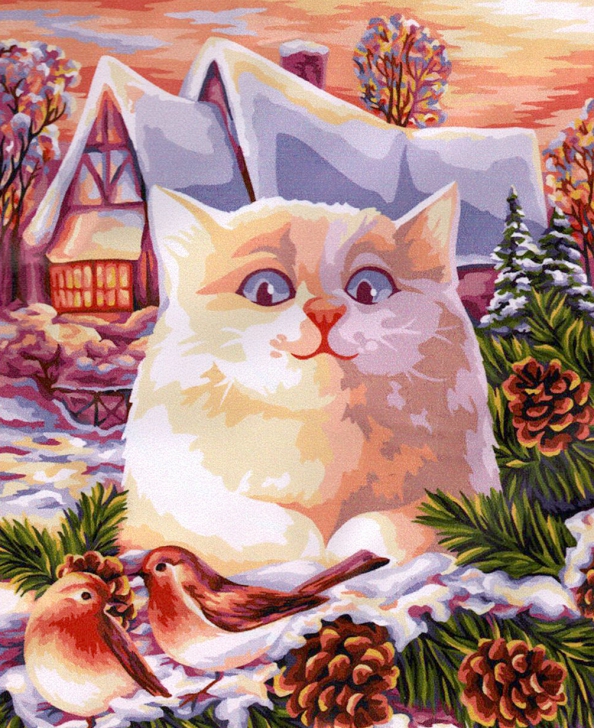 Картина по номерам на холсте Glama Зимние радости 40x50