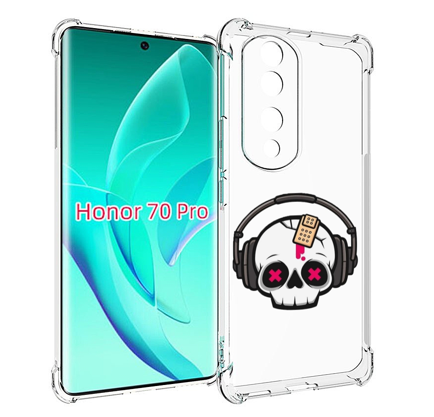 

Чехол MyPads черепок в наушниках для Honor 70 Pro / 70 Pro Plus, Прозрачный, Tocco