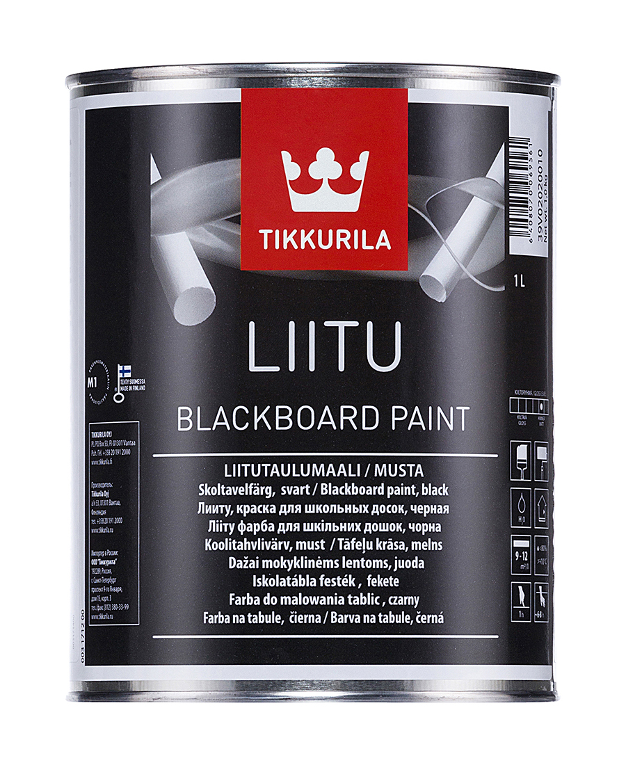 фото Краска создающая эффект школьной доски tikkurila liitu черная 1 л