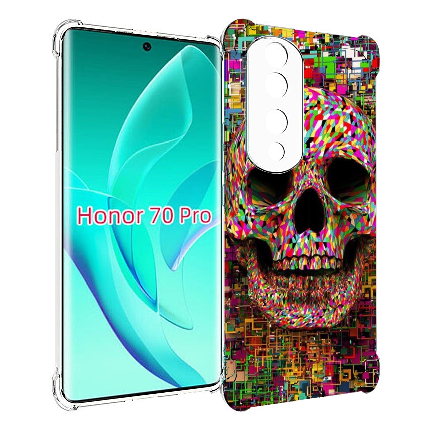 

Чехол MyPads череп красочные цвета для Honor 70 Pro / 70 Pro Plus, Прозрачный, Tocco