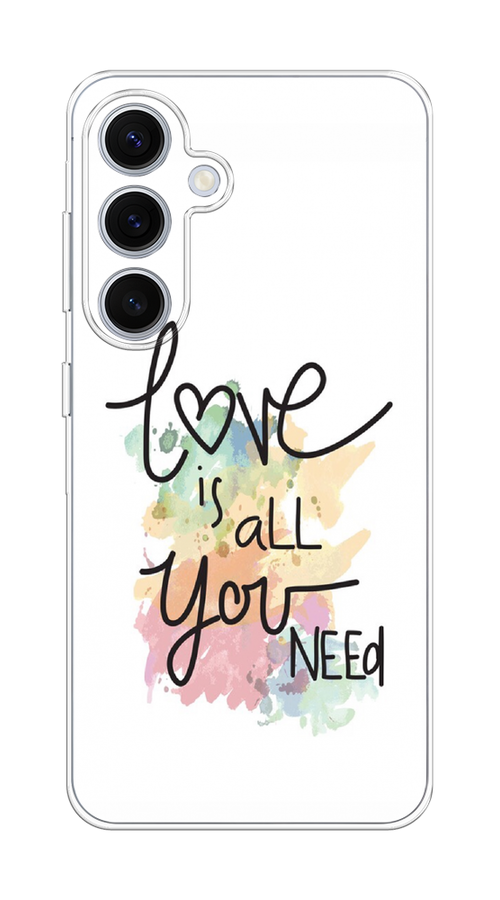 

Чехол на Samsung Galaxy S24 FE 5G "Love is all you need", Белый;черный;зеленый, 2109950-1