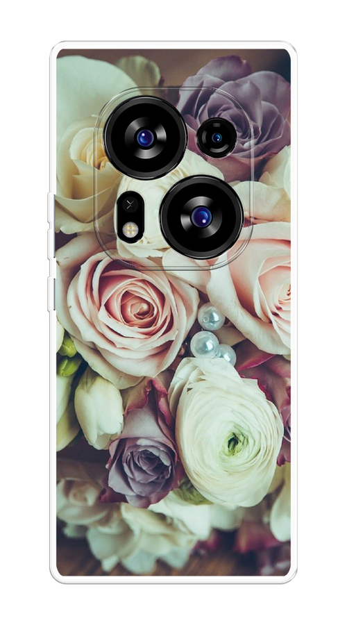 

Чехол на Tecno Phantom X2/X2 Pro "Свадебный букет", Белый;фиолетовый, 303250-2