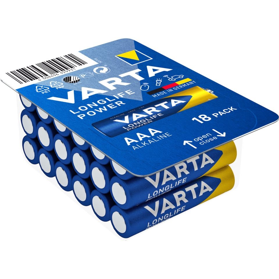 

Батарейка AАA щелочная Varta LR3-18BOX Longlife Power в боксе 18шт. Big Box