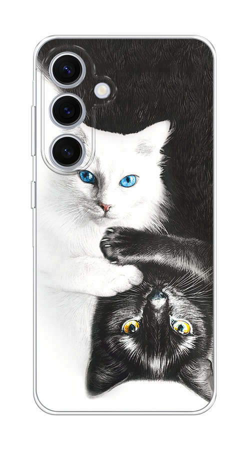 

Чехол на Samsung Galaxy S24 FE 5G "Коты Инь-Янь", Черный;белый;голубой, 2109950-1