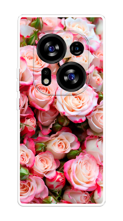 

Чехол на Tecno Phantom X2/X2 Pro "Много роз", Розовый, 303250-2