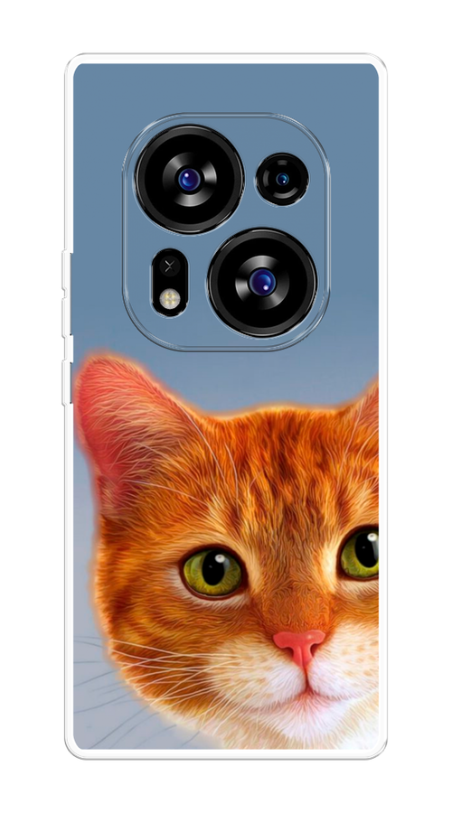 

Чехол на Tecno Phantom X2/X2 Pro "Любопытный котик", Коричневый, 303250-1