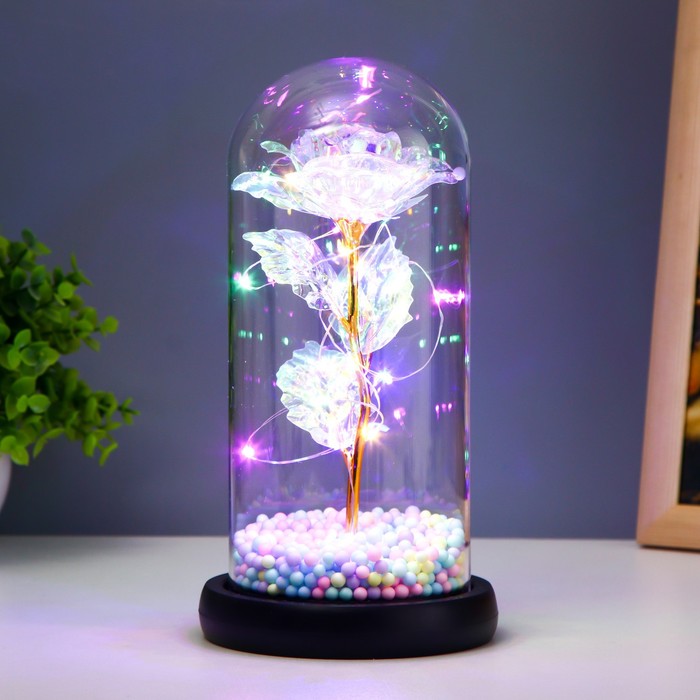 

Ночник колба Яркий цветок LED от батареек 3хААА 11х11х22 см