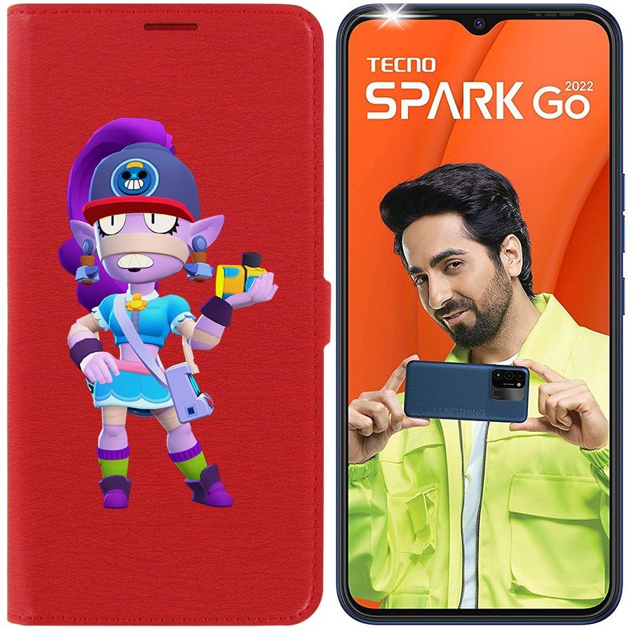 

Чехол-книжка Eco Book для Tecno Spark Go 2022 Brawl Stars-Суперфанатка Эмз