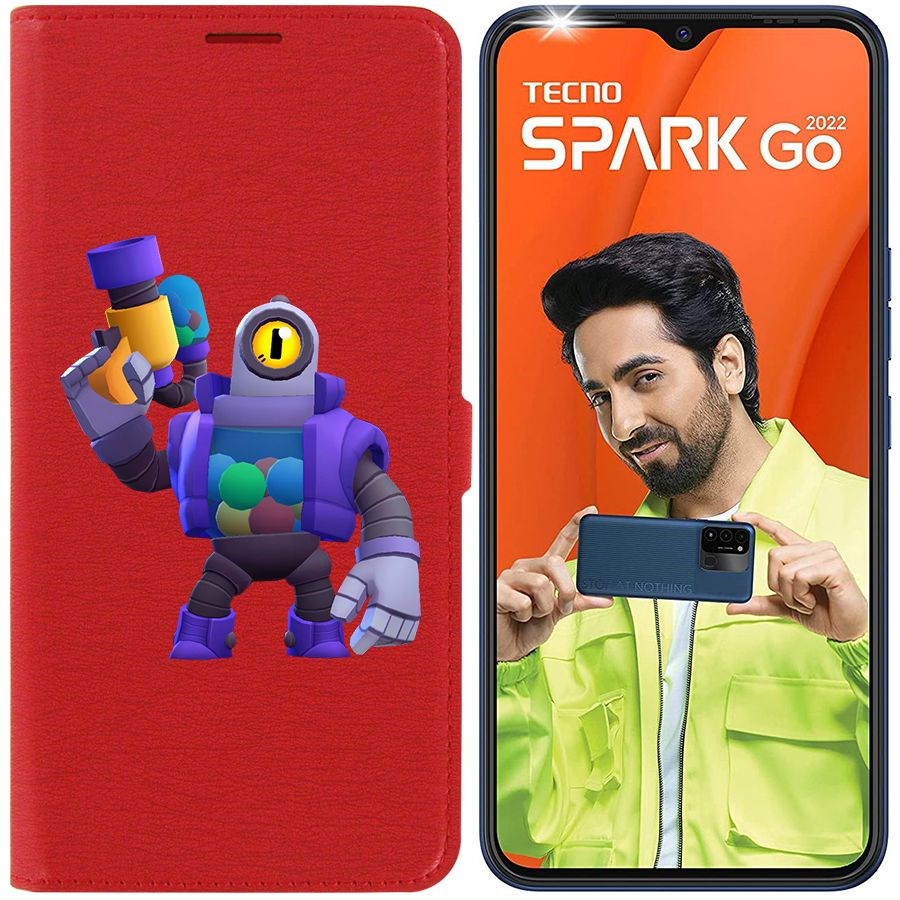 

Чехол-книжка Eco Book для Tecno Spark Go 2022 Brawl Stars-Рико
